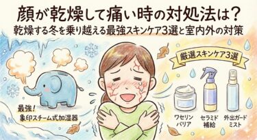 顔が乾燥して痛い時の対処法は？乾燥する冬を乗り越える最強スキンケア3選と室内外の対策