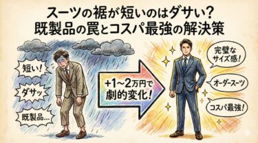 スーツの裾が短いのはダサい？既製品の罠とコスパ最強の解決策