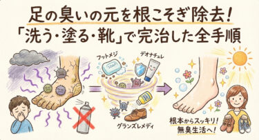 足の臭いの元を根こそぎ除去！「洗う・塗る・靴消臭」で徹底対策した全手順