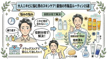 大人ニキビに悩む男のスキンケア！最強の市販品ルーティン15選
